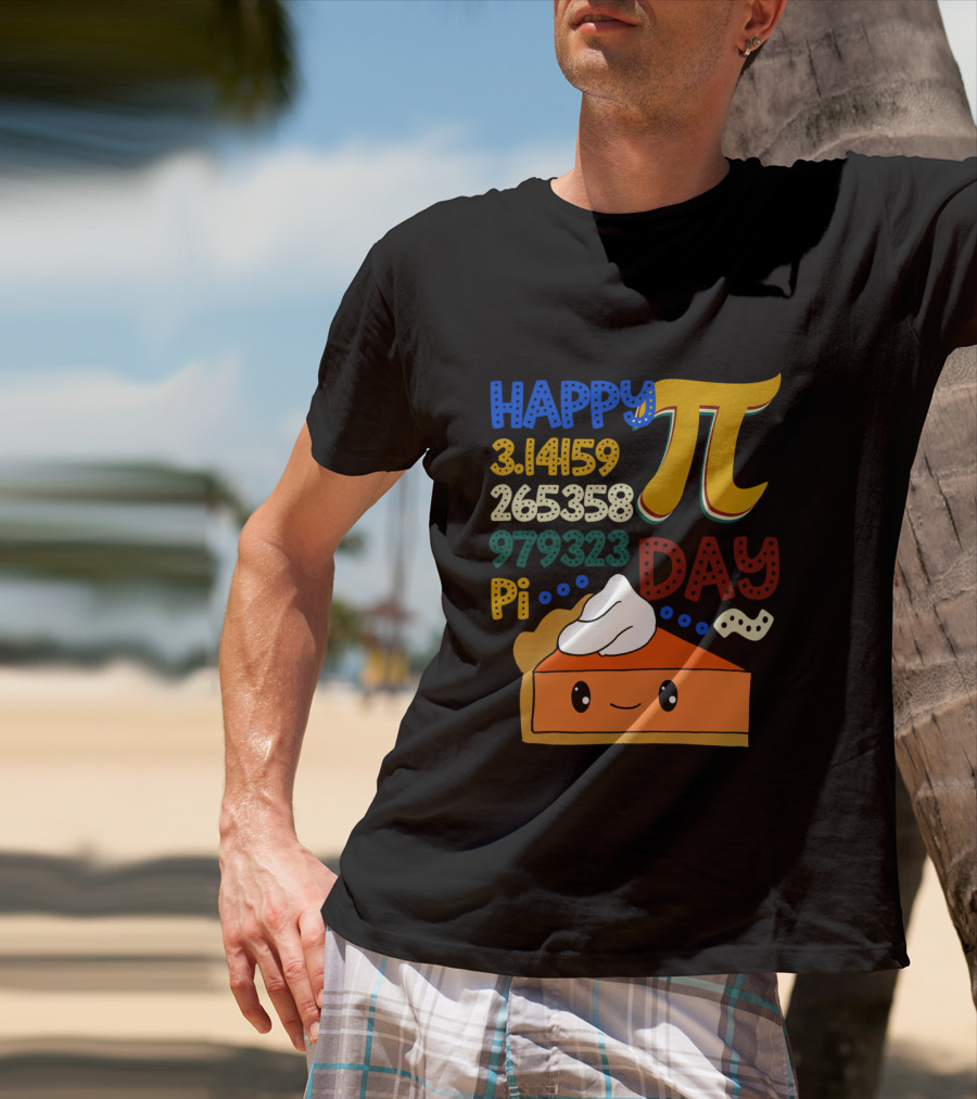 Happy Pi Day Kawaii Pumpkin Pie 3.14159 Vintage Math T-Shirt