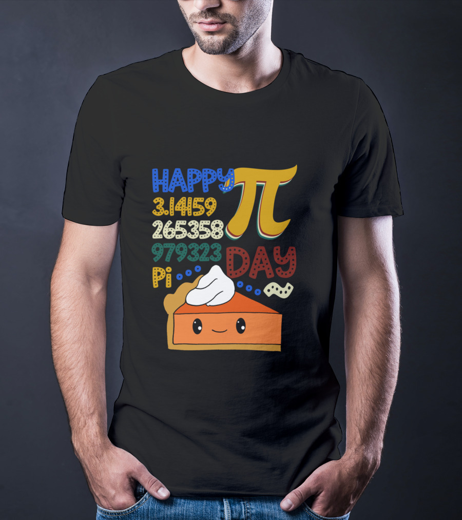 Happy Pi Day Kawaii Pumpkin Pie 3.14159 Vintage Math T-Shirt