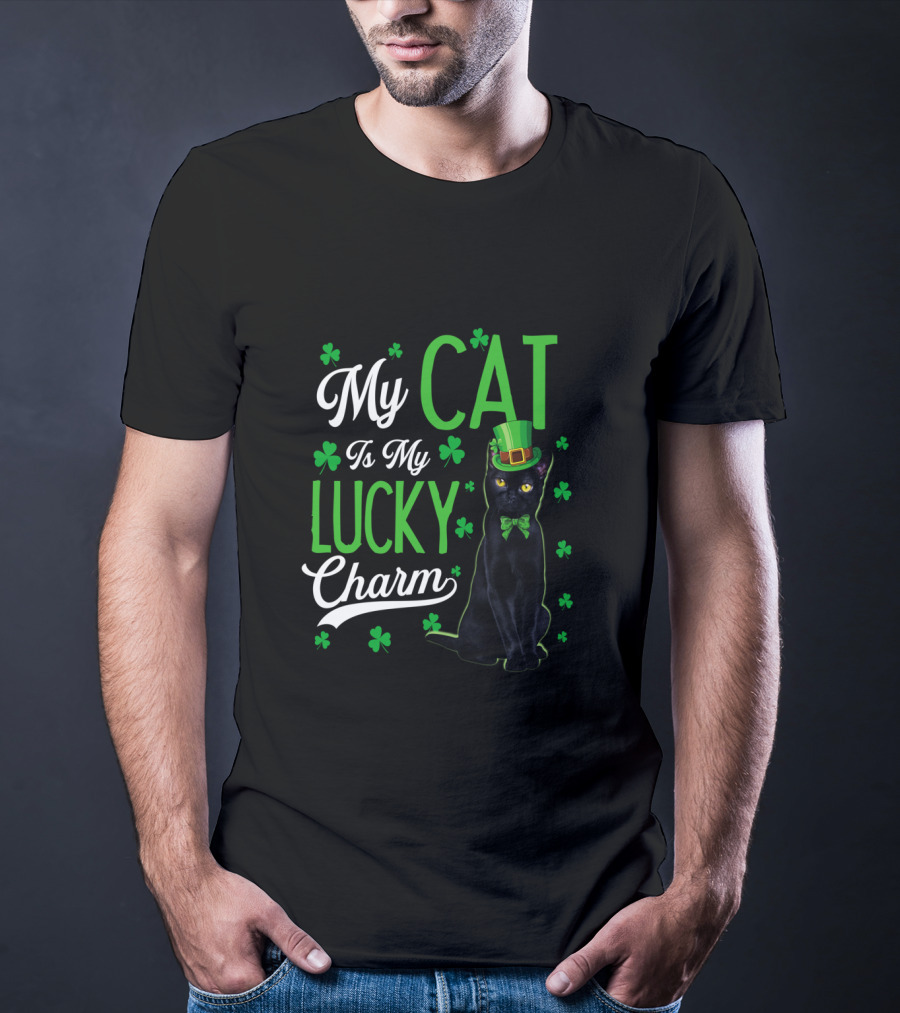 My Cat Is My Lucky Charm Shamrock Hat T-Shirt
