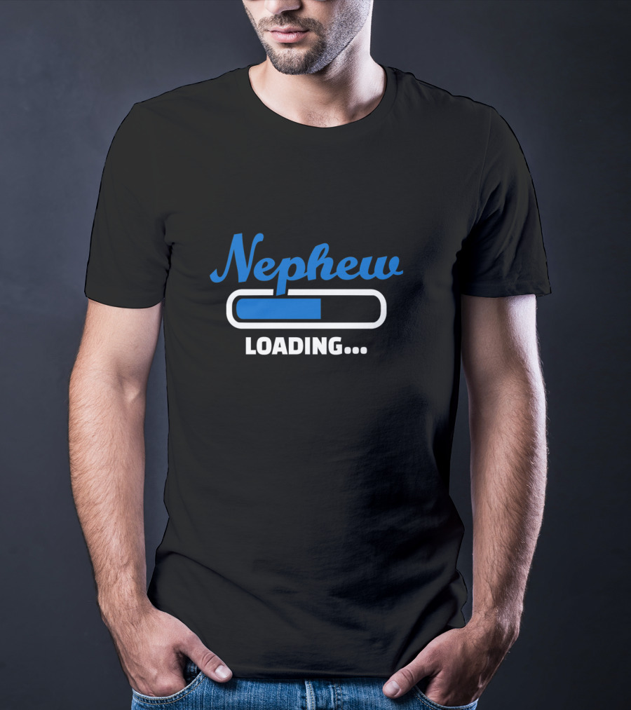 Nephew Loading Bar Progress In Blue Text T-Shirt