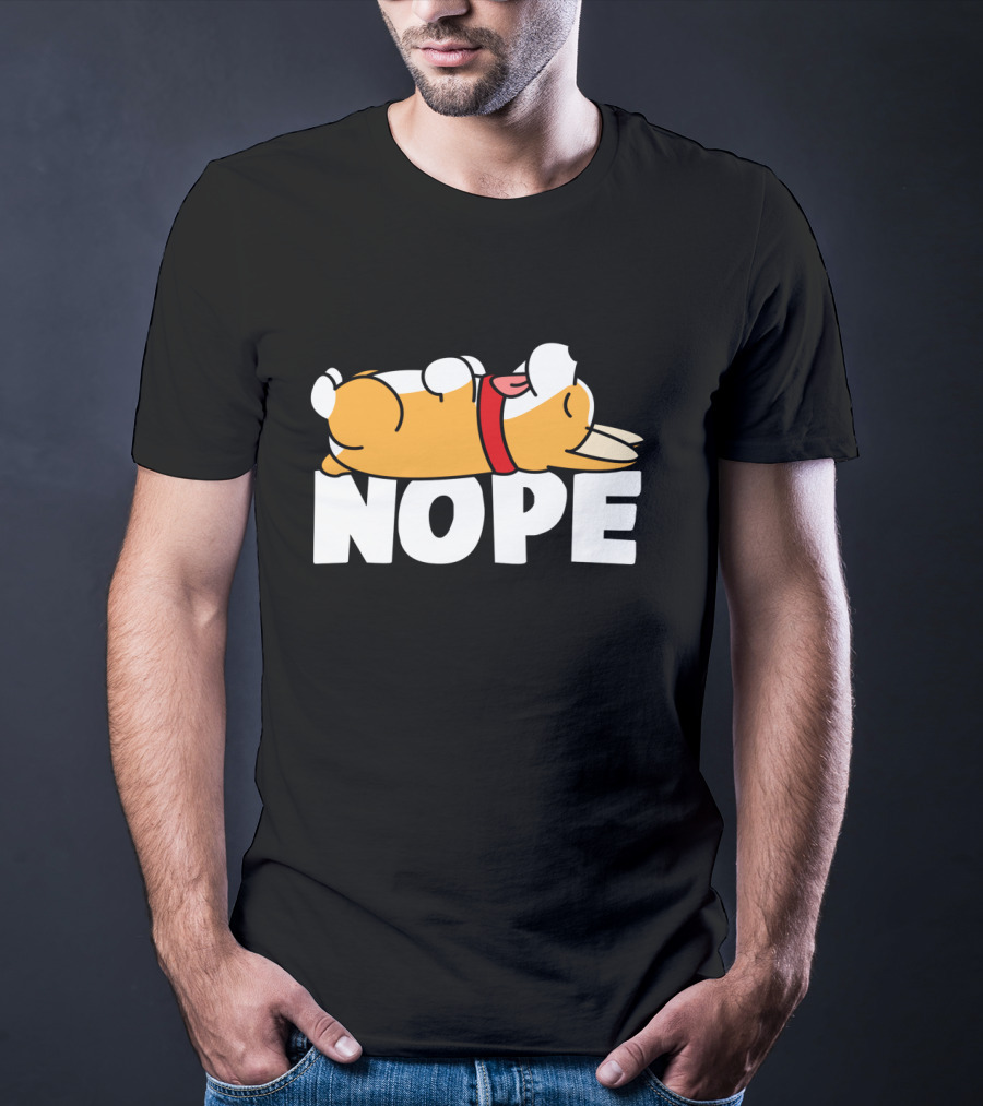 Napping Corgi Nope Lazy Dog Lover Funny T-Shirt