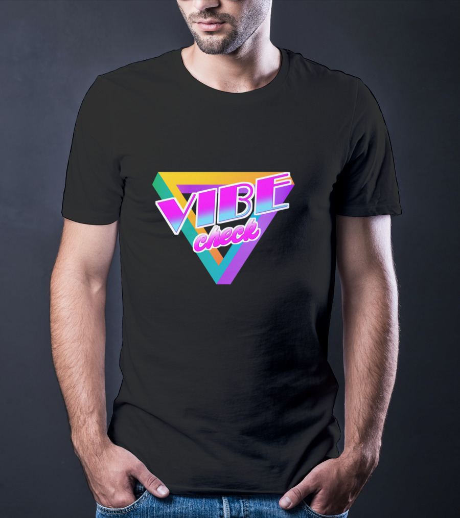 Vibe Check Retro Triangle Neon T-Shirt