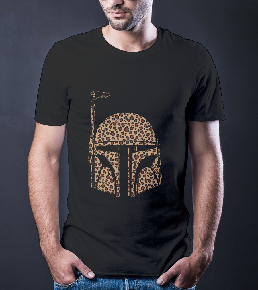 Boba Fett Helmet Cheetah Print T-Shirt