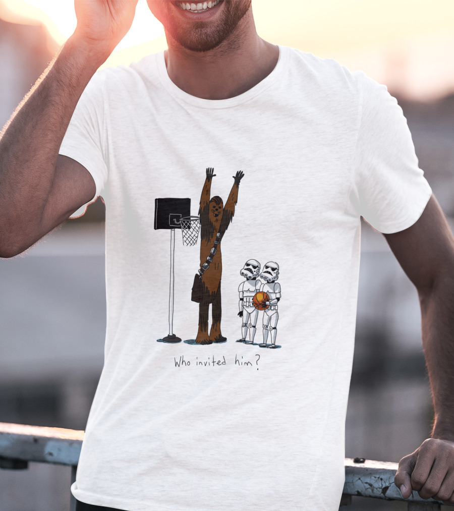 Chewbacca Playing Basketball With Stormtroopers Who Invited Him T-Shirt