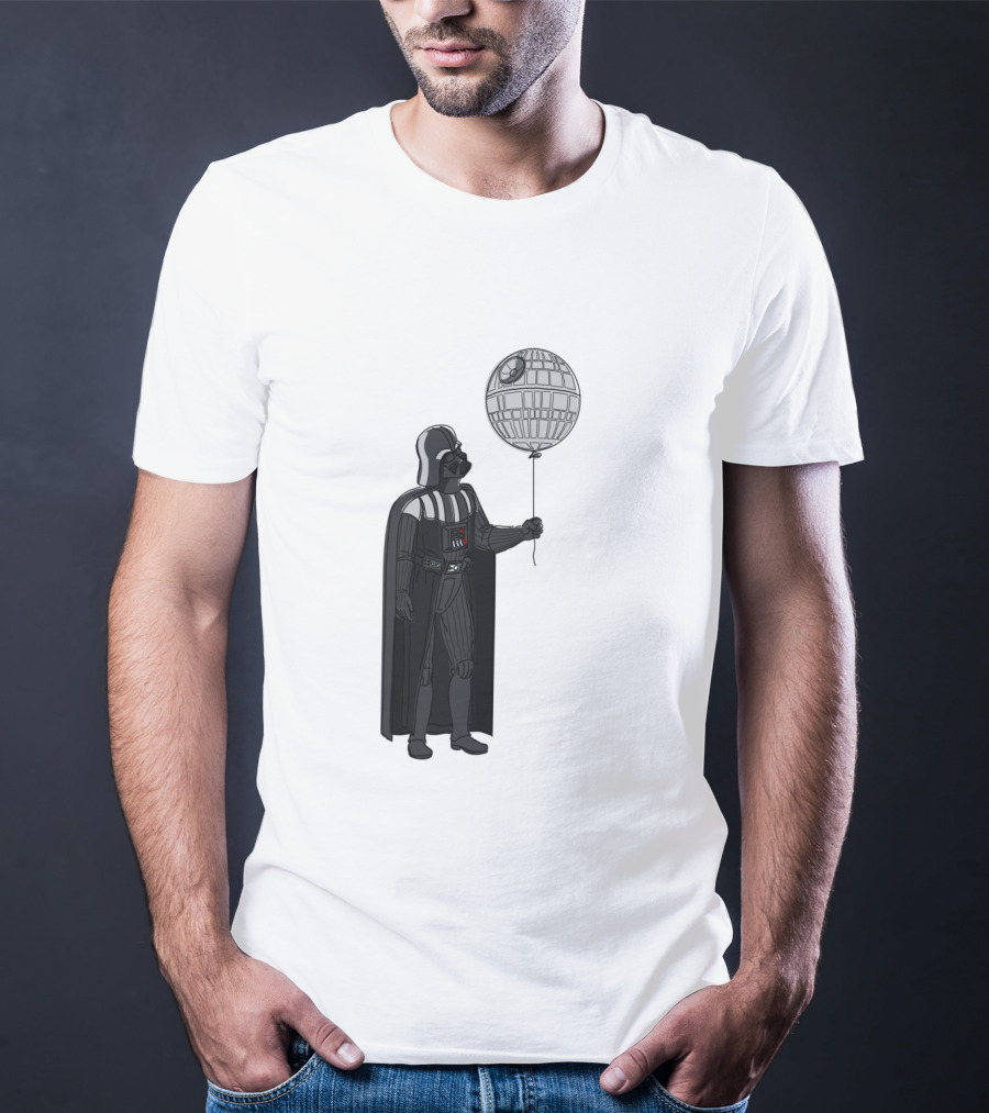 Darth Vader Holding Death Star Shaped Balloon T-Shirt
