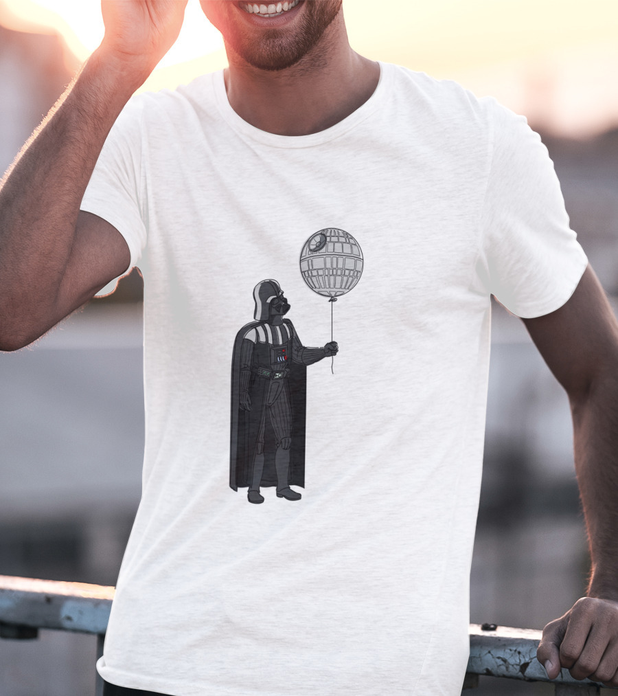 Darth Vader Holding Death Star Shaped Balloon T-Shirt