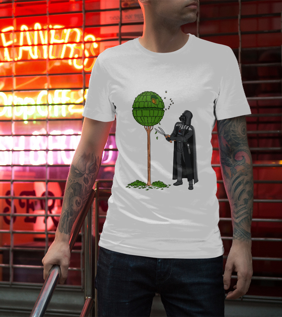 Darth Vader Pruning Death Star Topiary With Hedge Clippers T-Shirt