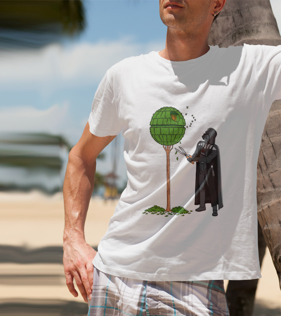Darth Vader Pruning Death Star Topiary With Hedge Clippers T-Shirt