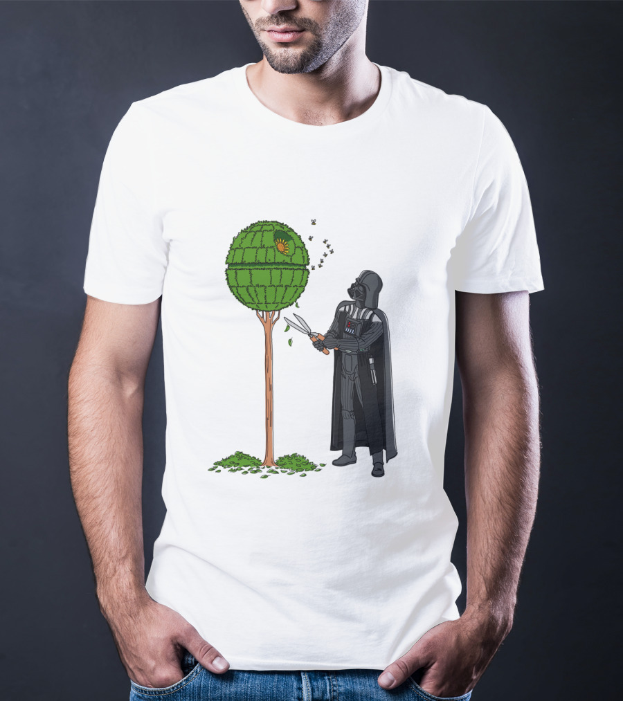 Darth Vader Pruning Death Star Topiary With Hedge Clippers T-Shirt