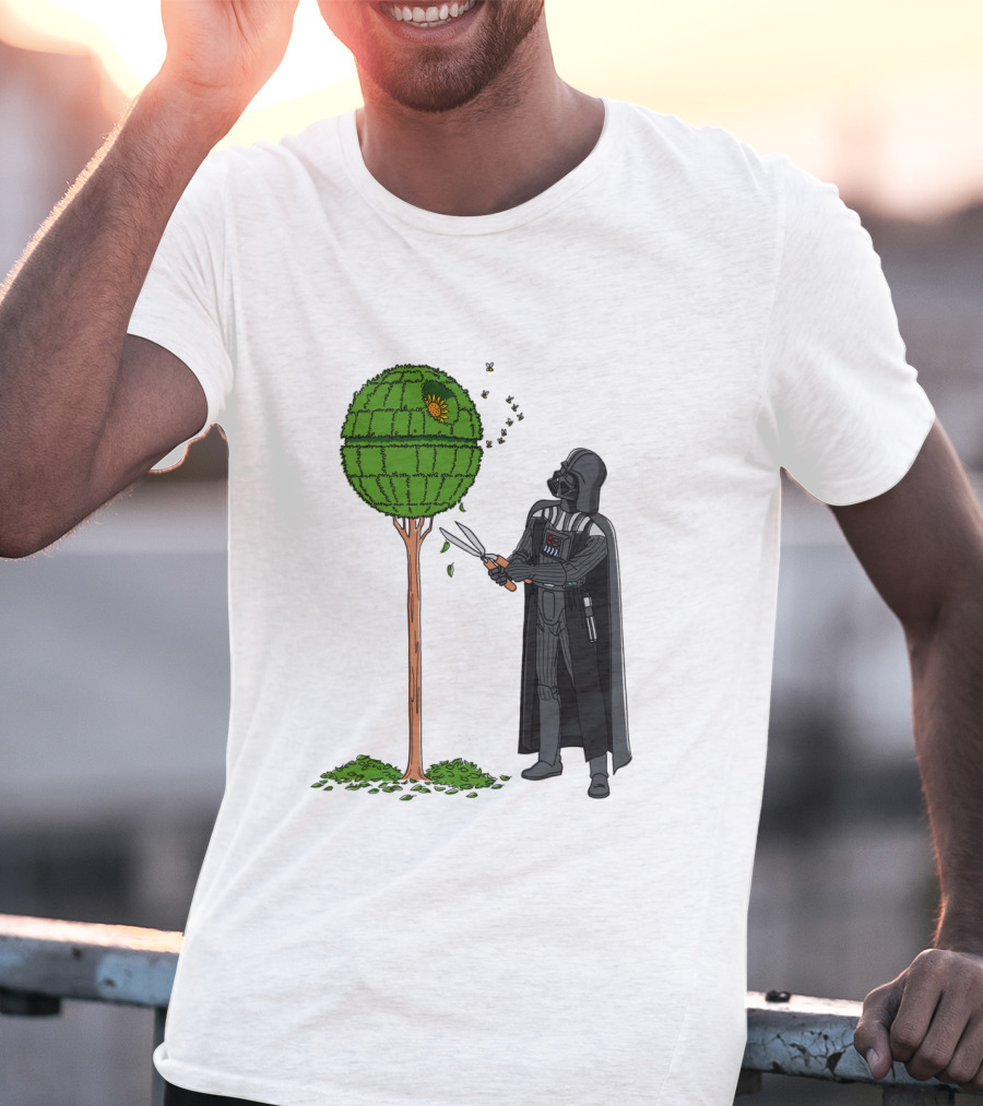 Darth Vader Pruning Death Star Topiary With Hedge Clippers T-Shirt