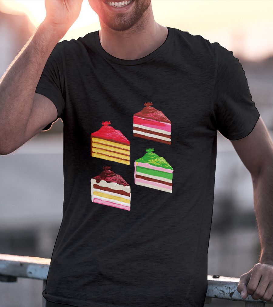 Imperial Star Destroyer Cake Slices Colorful Dessert Quartet T-Shirt