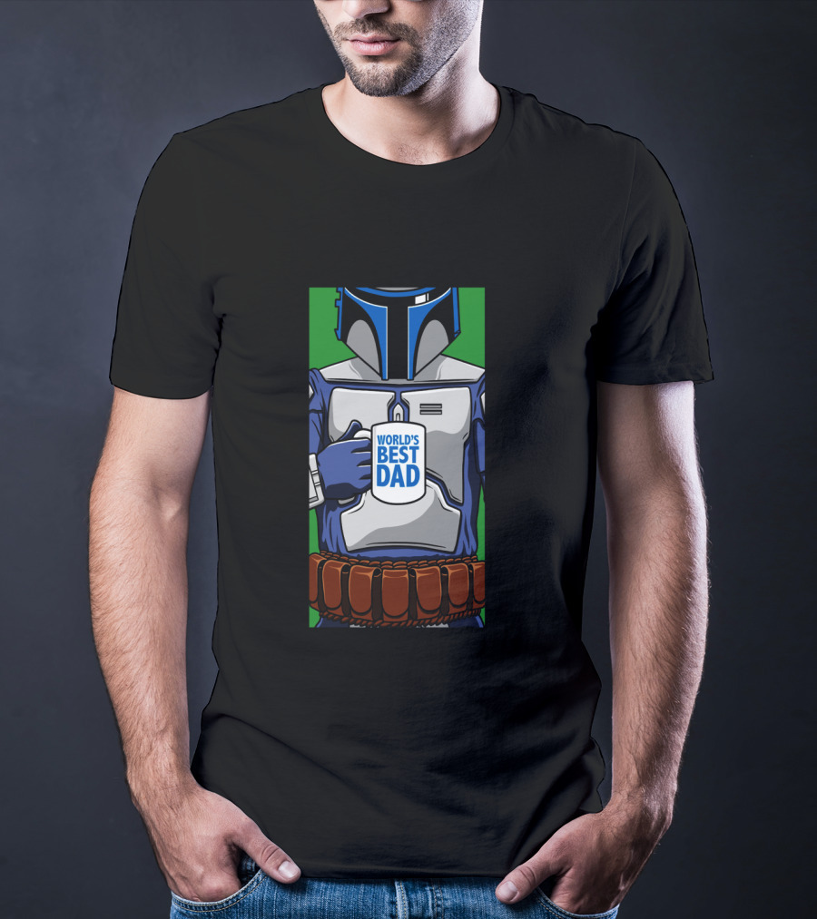 Jango Fett Holding World's Best Dad Mug T-Shirt