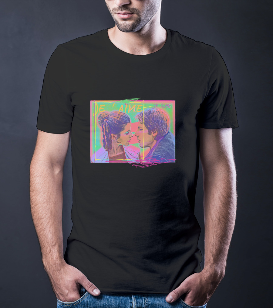 Princess Leia Han Solo Je T'aime Je Sais Neon Pop T-Shirt