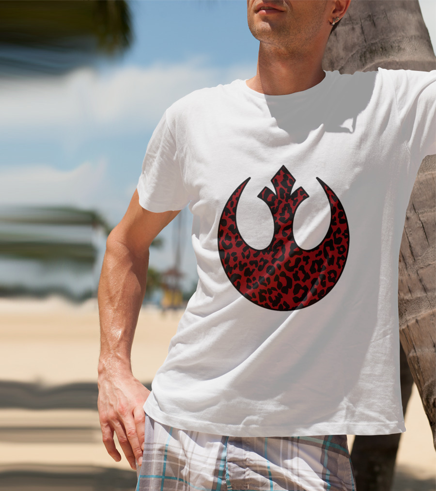Rebellion Emblem Red Cheetah Print Fill T-Shirt