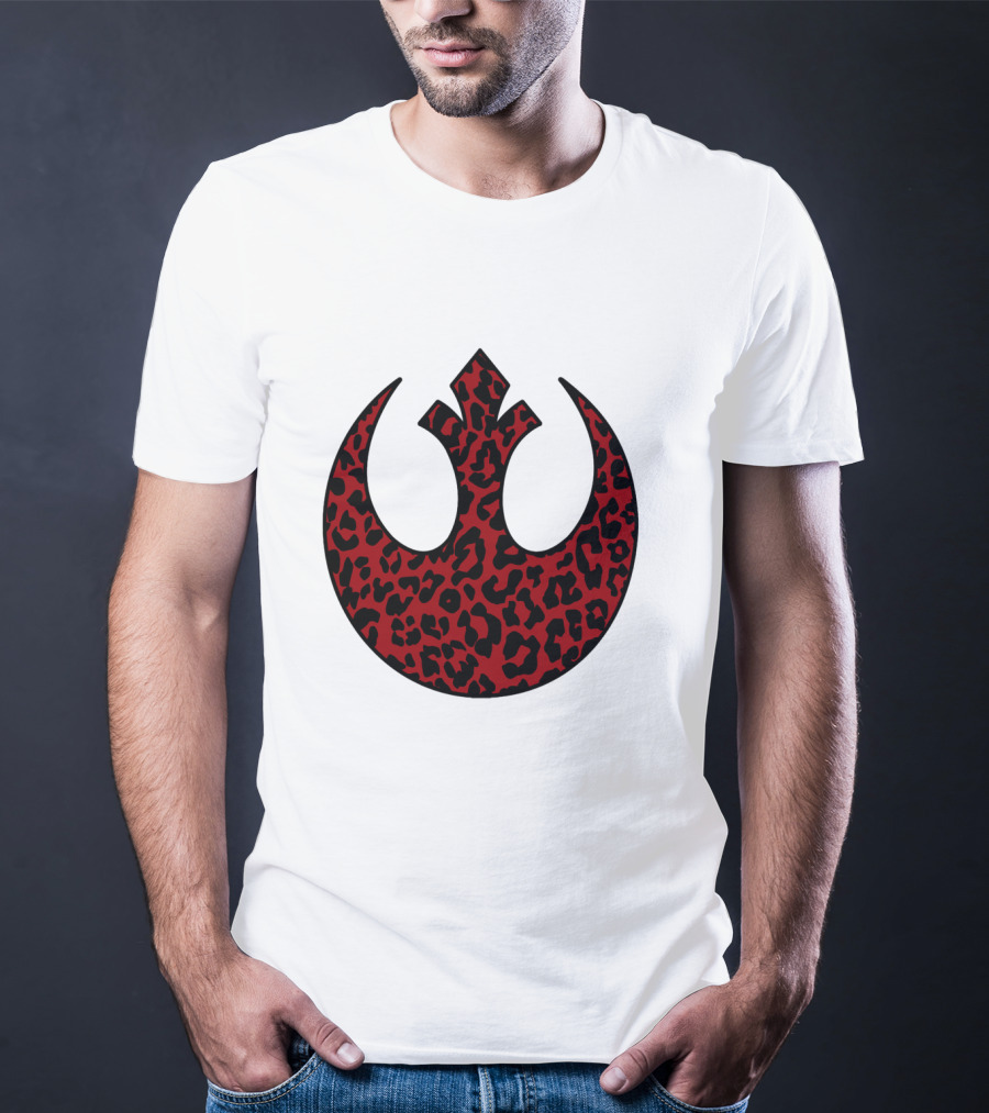 Rebellion Emblem Red Cheetah Print Fill T-Shirt