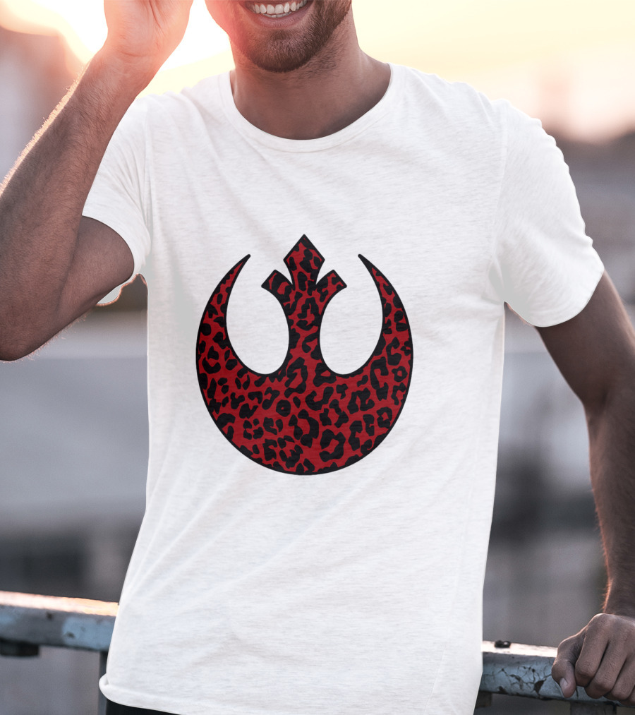 Rebellion Emblem Red Cheetah Print Fill T-Shirt