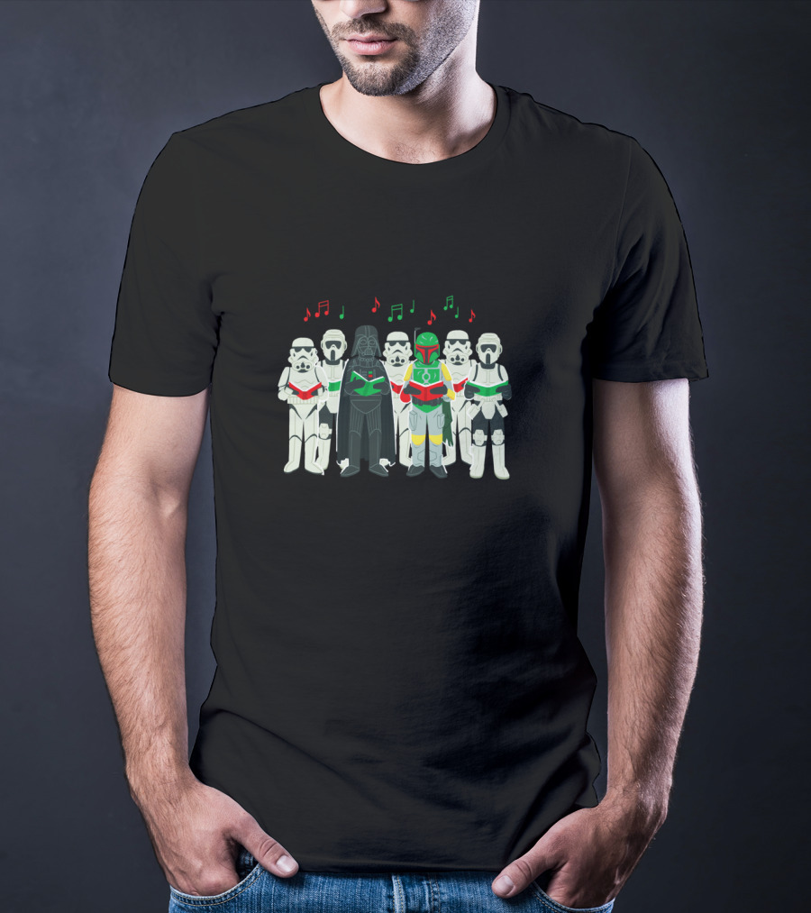 Star Wars Darth Vader And Stormtroopers Sithmas Choir Holiday Caroling T-Shirt