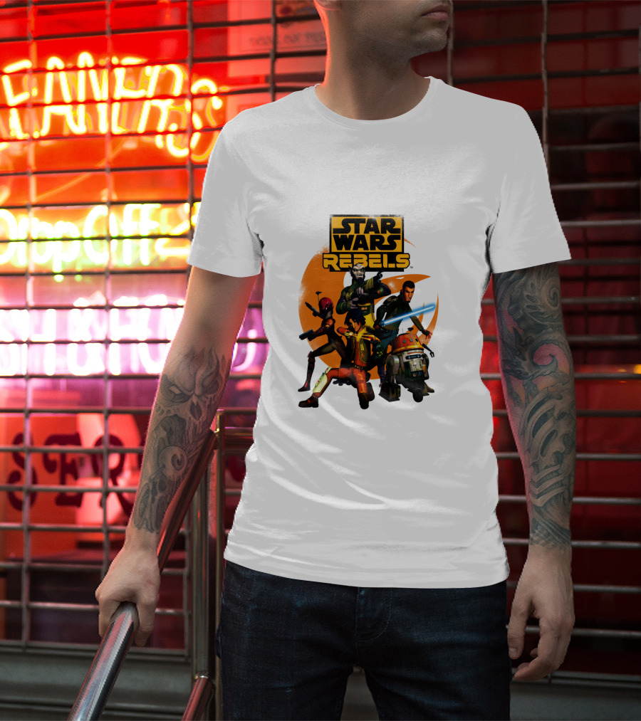 Star Wars Rebels The Good Guys Characters Group Action Scene T-Shirt