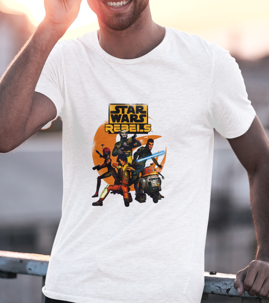 Star Wars Rebels The Good Guys Characters Group Action Scene T-Shirt