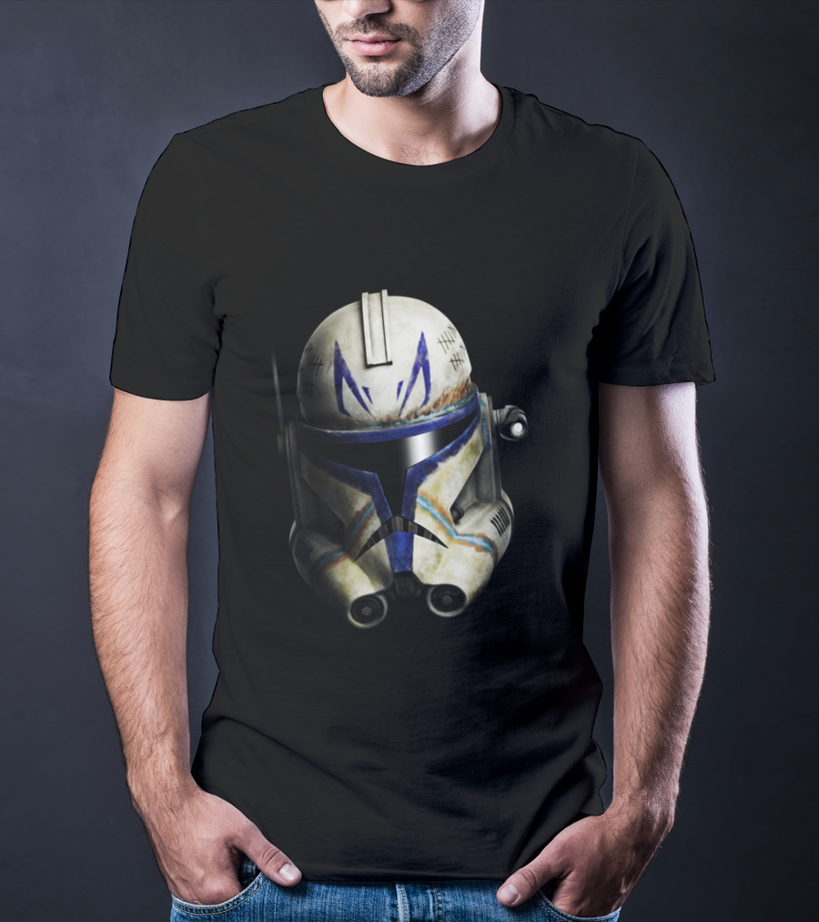 The Clone Wars Captain Rex Helmet Big Face Star Wars T-Shirt