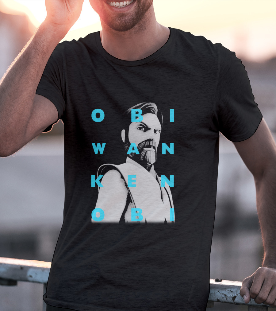 Obi Wan Kenobi Text Overlay The Clone Wars T-Shirt