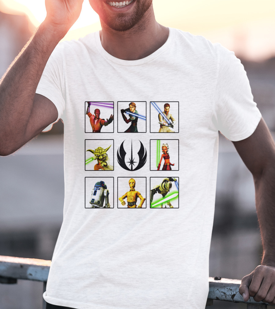 Star Wars The Clone Wars Jedi Rebels Character Box Grid T-Shirt