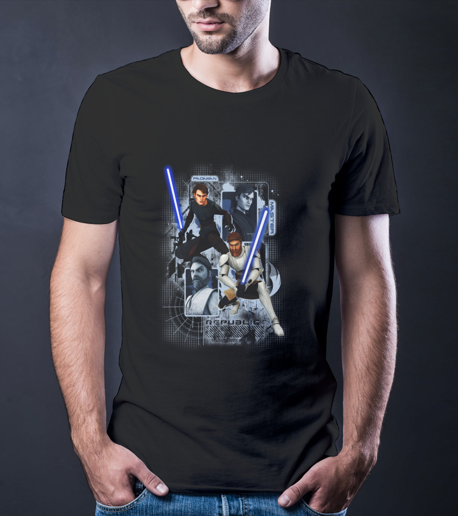 The Clone Wars Republic Padawan And Master Jedi Star Wars T-Shirt