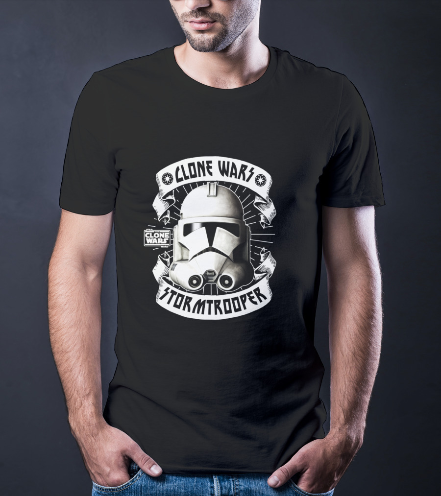 Clone Wars Stormtrooper Helmet Banners Star Wars Badges T-Shirt