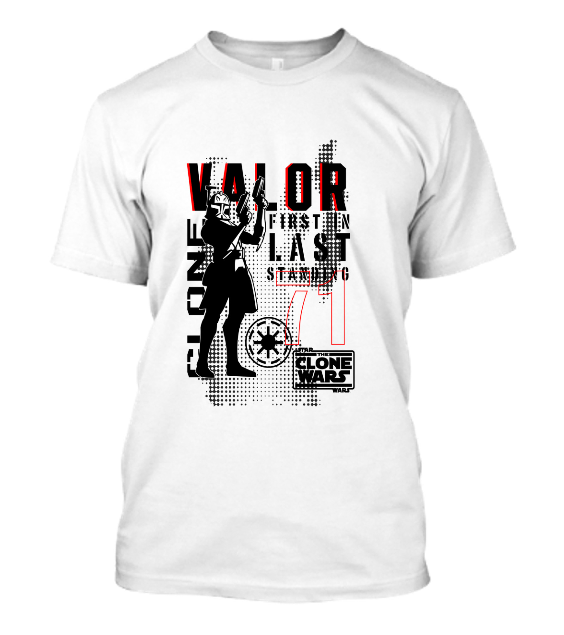 Star Wars The Clone Wars Valor First In Last Standing Clone Trooper 71 T-Shirt