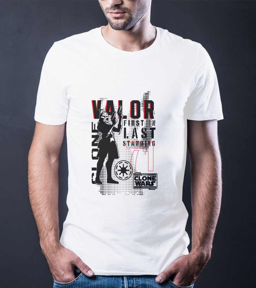 Star Wars The Clone Wars Valor First In Last Standing Clone Trooper 71 T-Shirt