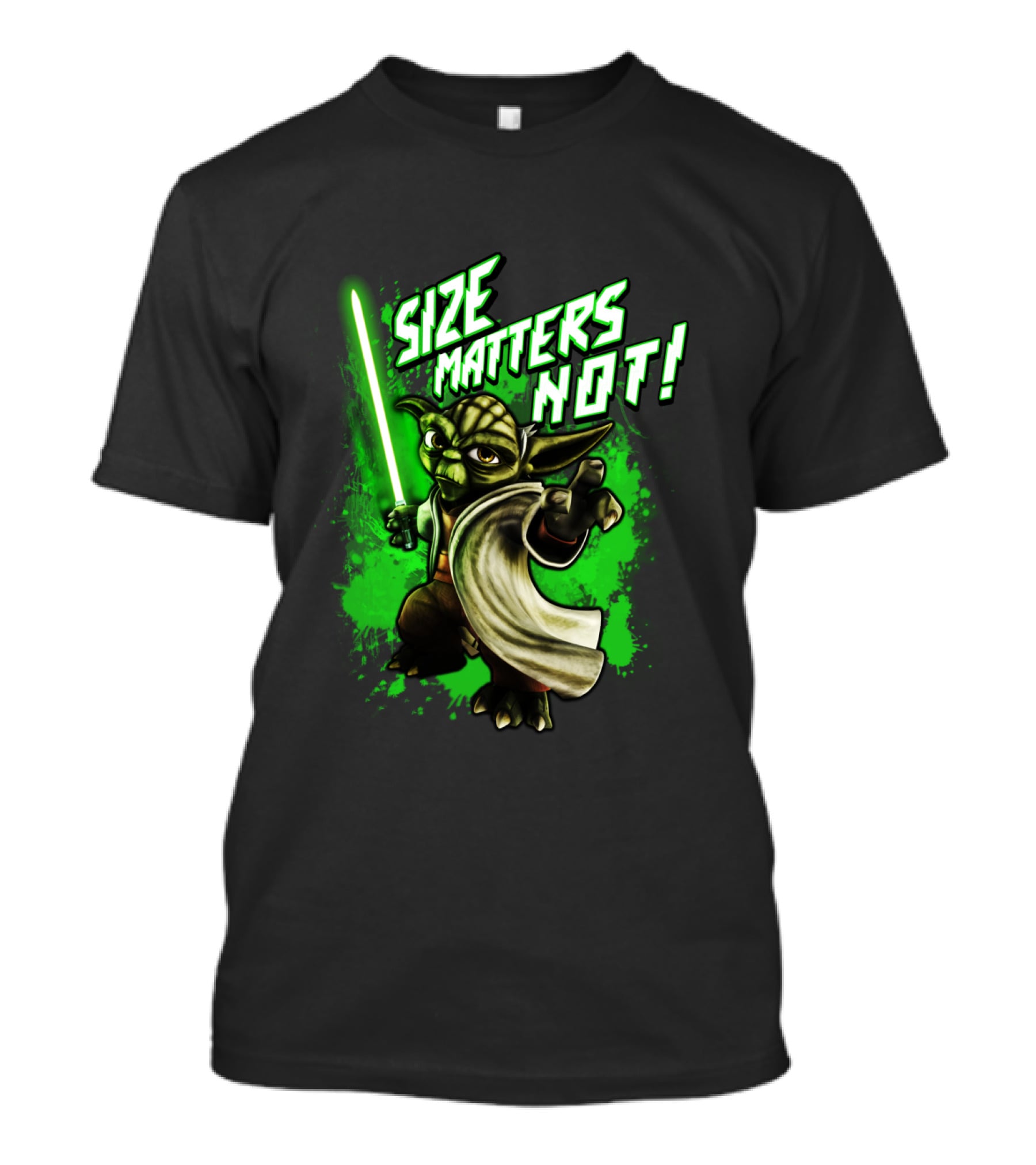 Yoda The Clone Wars Size Matters Not Light Saber Iconic T-Shirt