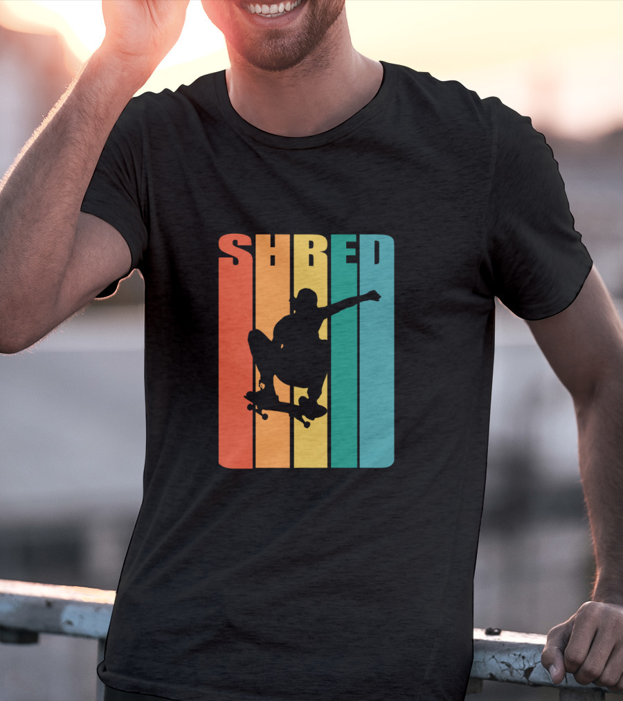 Shred Skateboarding Retro Silhouette Skate T-Shirt