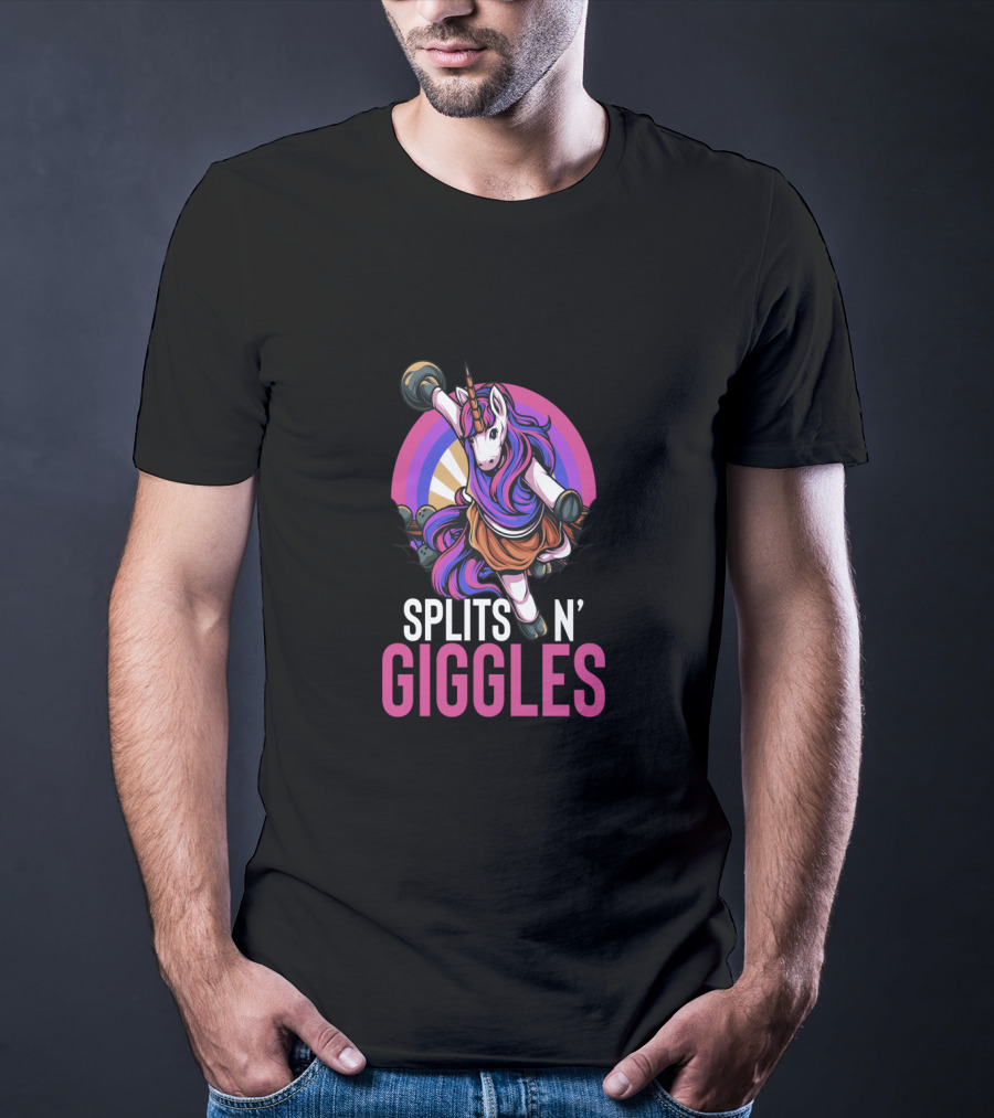Unicorn Splits 'n Giggles Bowling Team Majestic Bowler T-Shirt