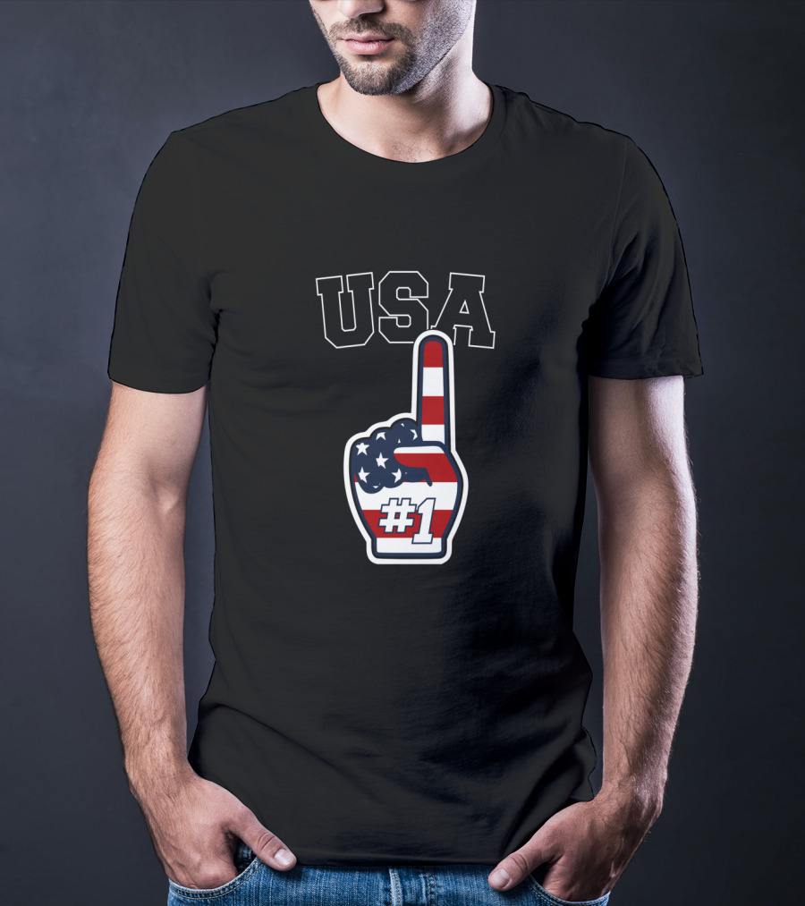 USA #1 Patriotic Foam Finger T-Shirt