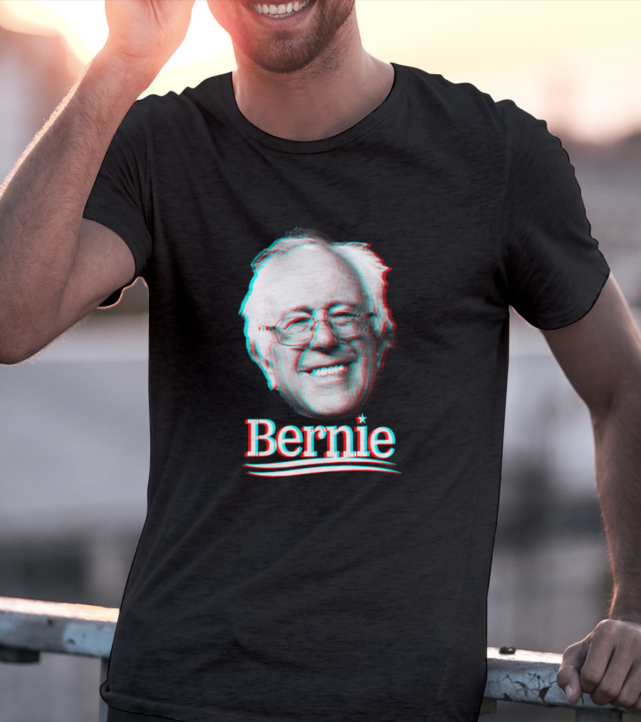 Bernie 3D Glasses Effect Smiling Face T-Shirt