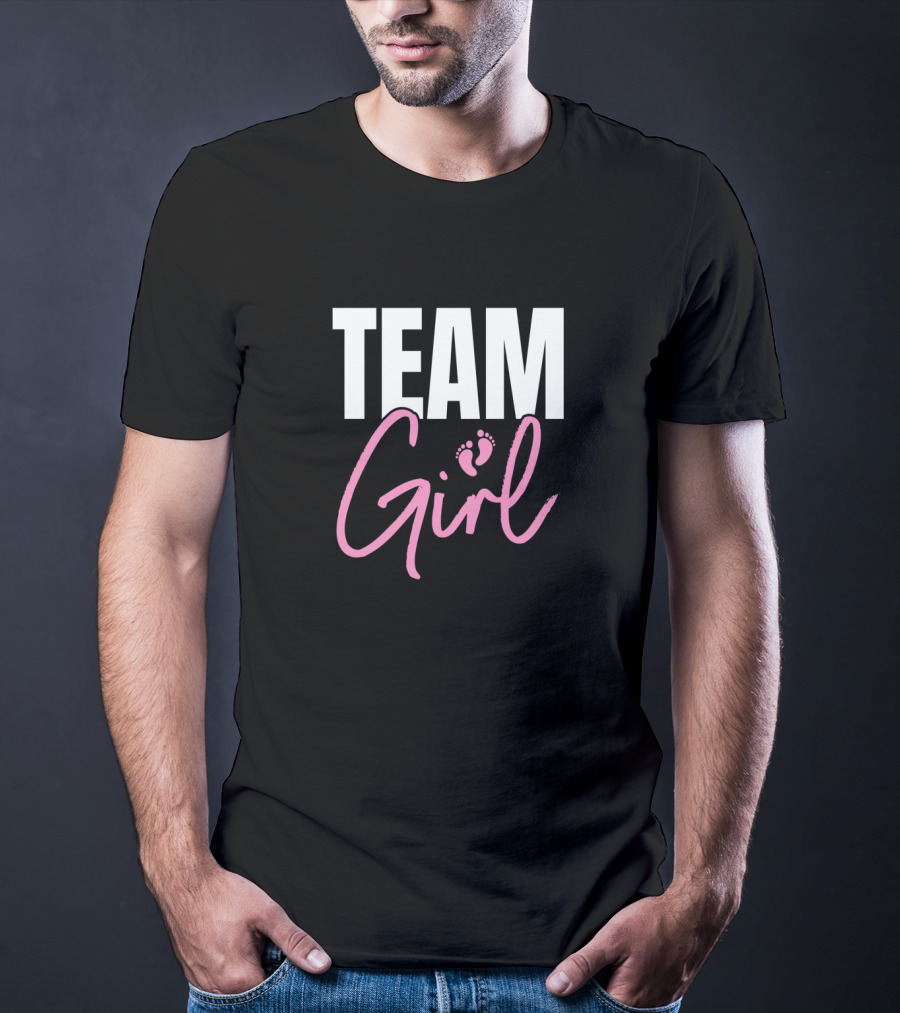 Team Girl Cute Pink Gender Reveal Party T-Shirt