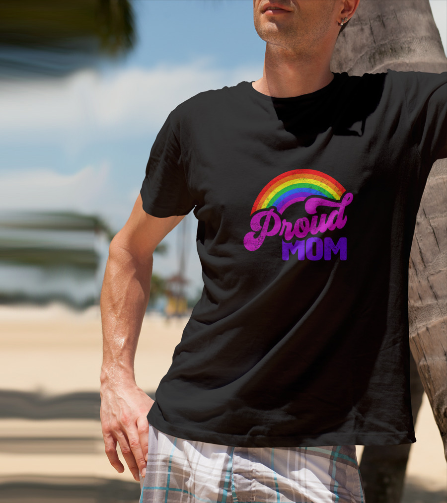 Proud Mom Rainbow Colorful Pride T-Shirt