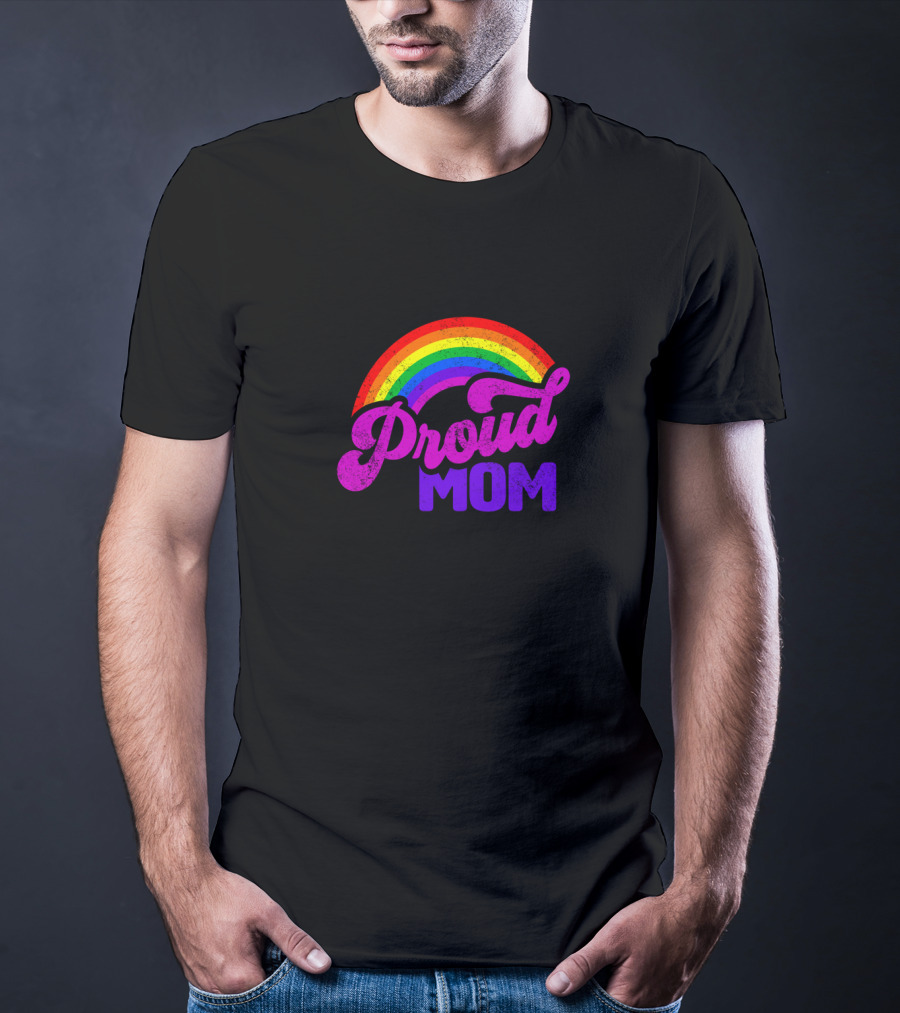 Proud Mom Rainbow Colorful Pride T-Shirt