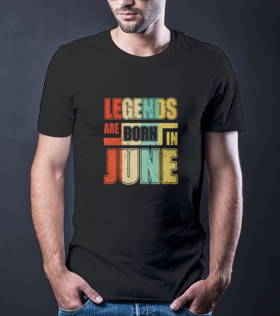 Vintage Colorful Legends Are Born In June T-Shirt