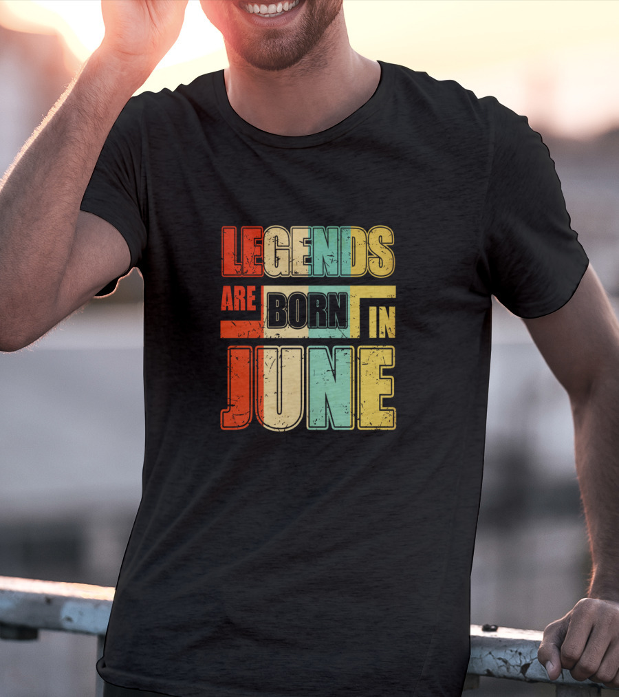 Vintage Colorful Legends Are Born In June T-Shirt