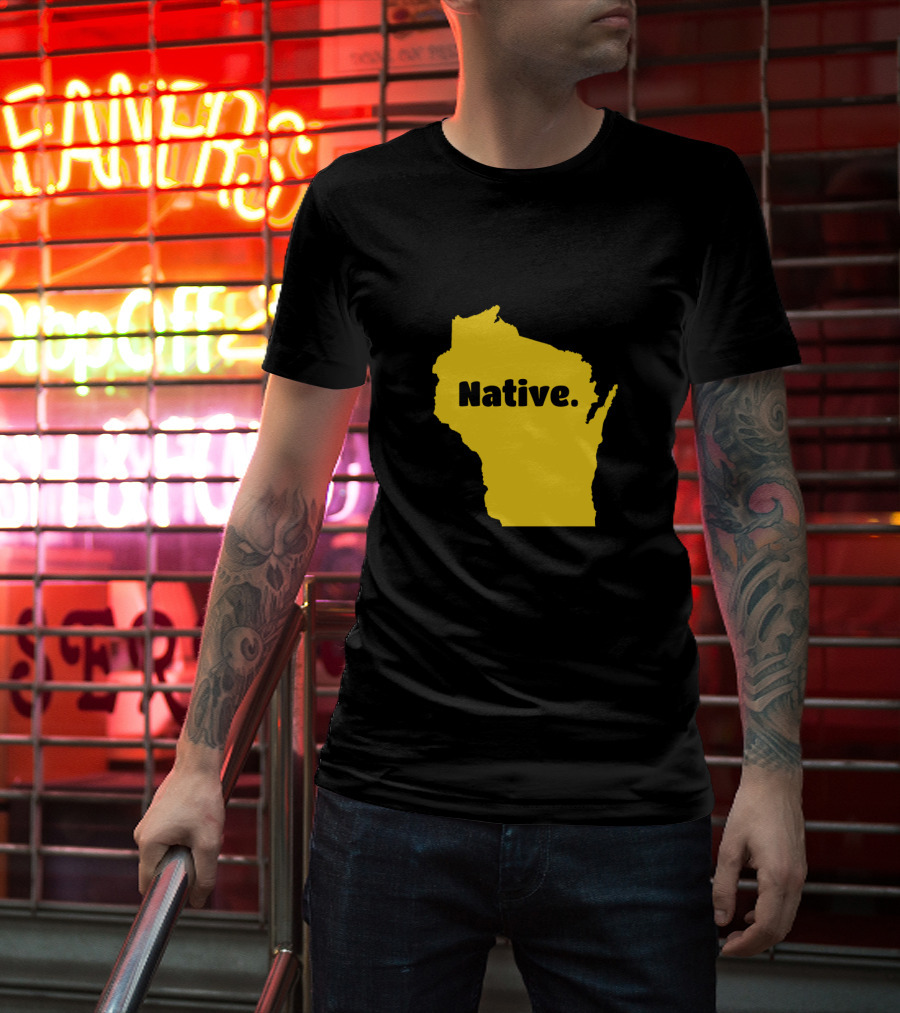 Wisconsin Native Born In Wisconsin Map T-Shirt