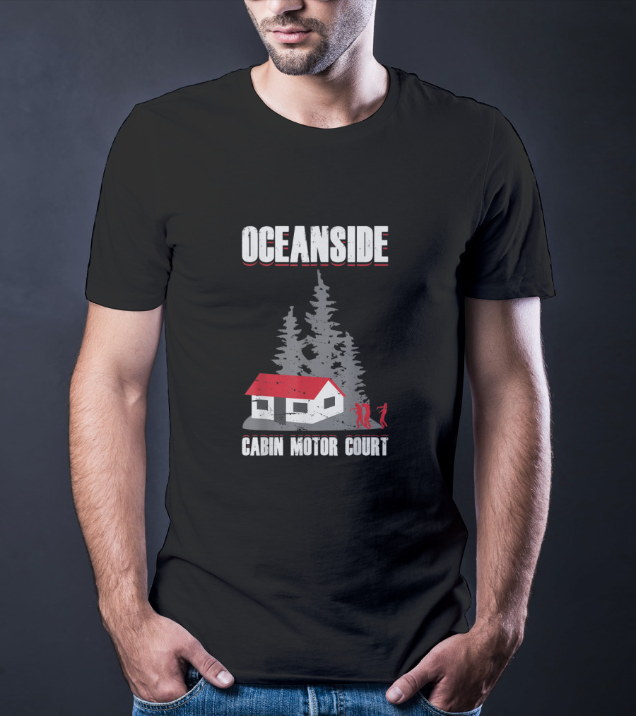 Oceanside Cabin Motor Court Walking Dead Forest Zombies Scene T-Shirt