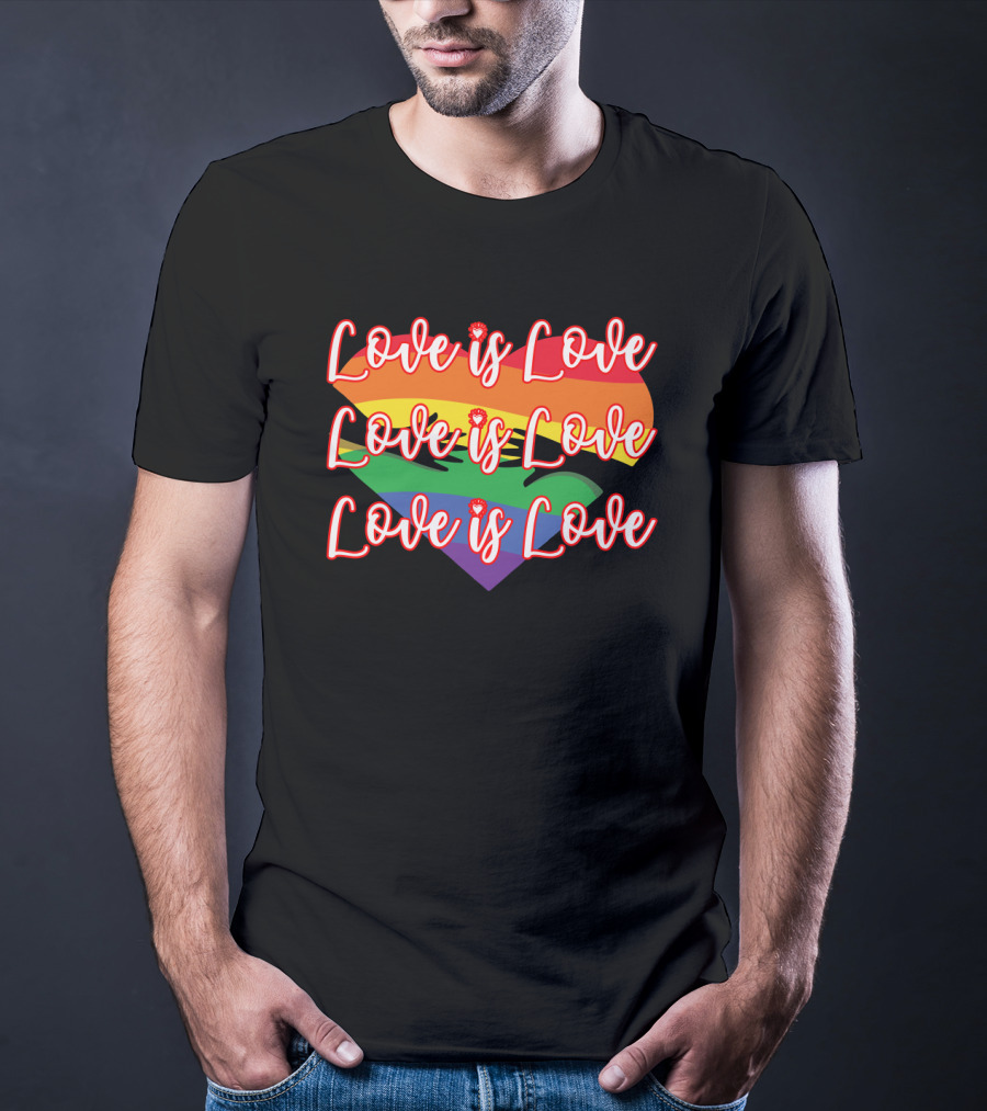 Love Is Love Rainbow Heart Pride T-Shirt
