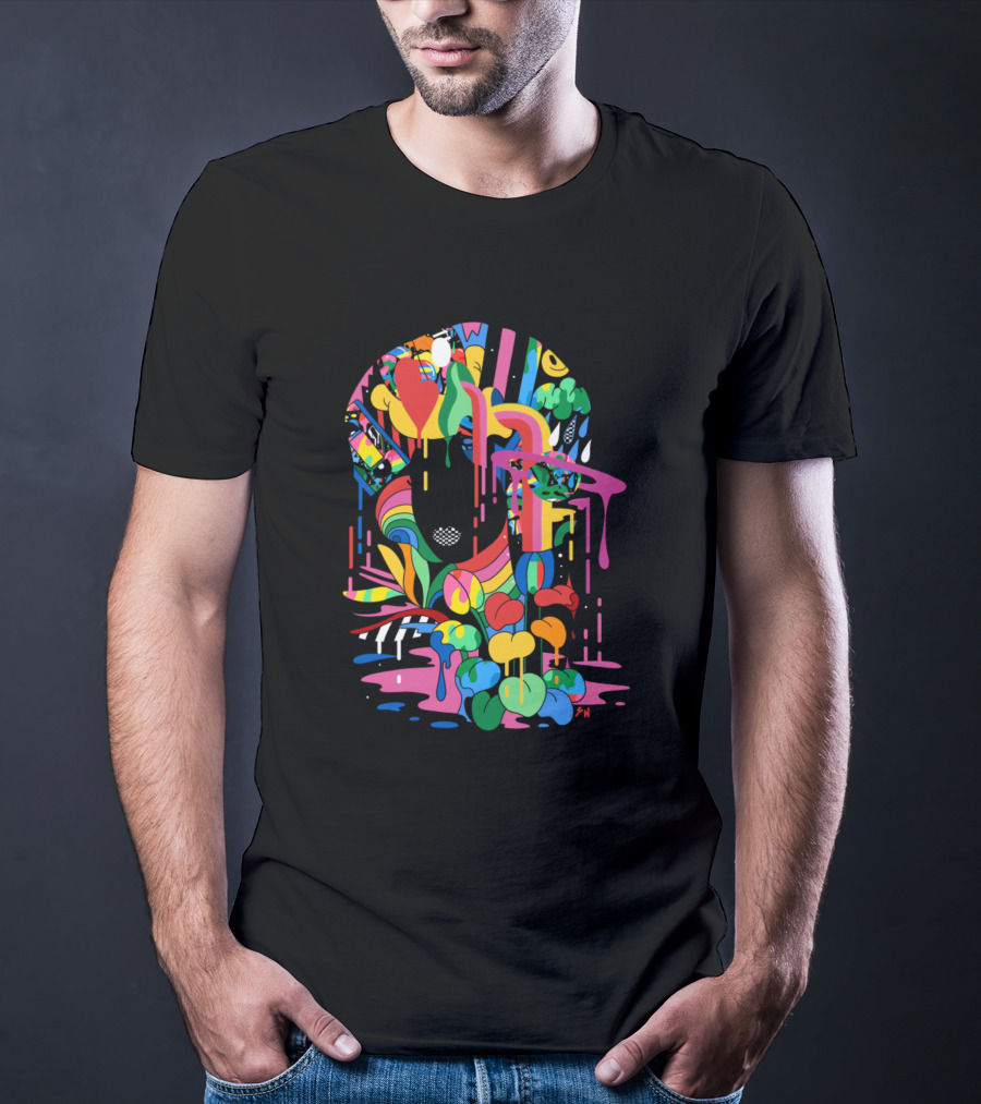 Afro Afro Girl Rainbow Drip T-Shirt