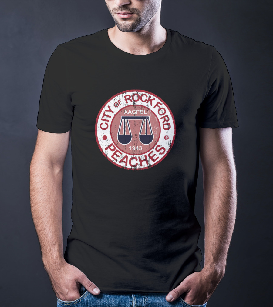 Rockford Peaches AAGPBL 1943 Logo City Emblem T-Shirt
