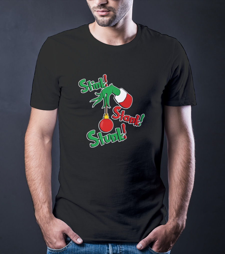 Grinch Stink Stank Stunk Dr. Seuss Arm Christmas T-Shirt