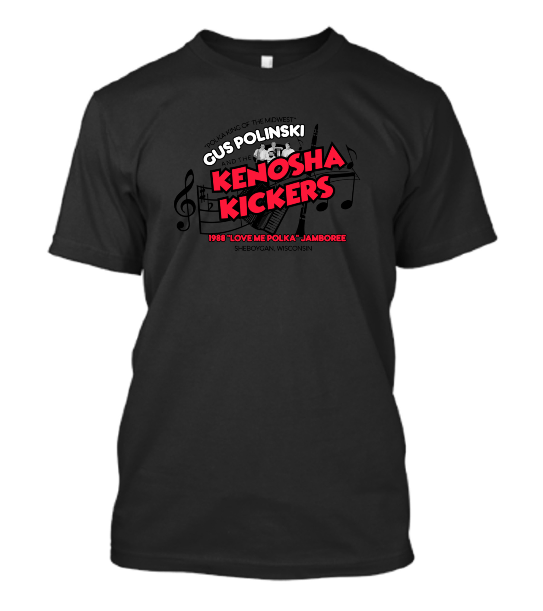 Gus Polinski Kenosha Kickers 1988 Love Me Polka Jamboree Sheboygan Wisconsin T-Shirt