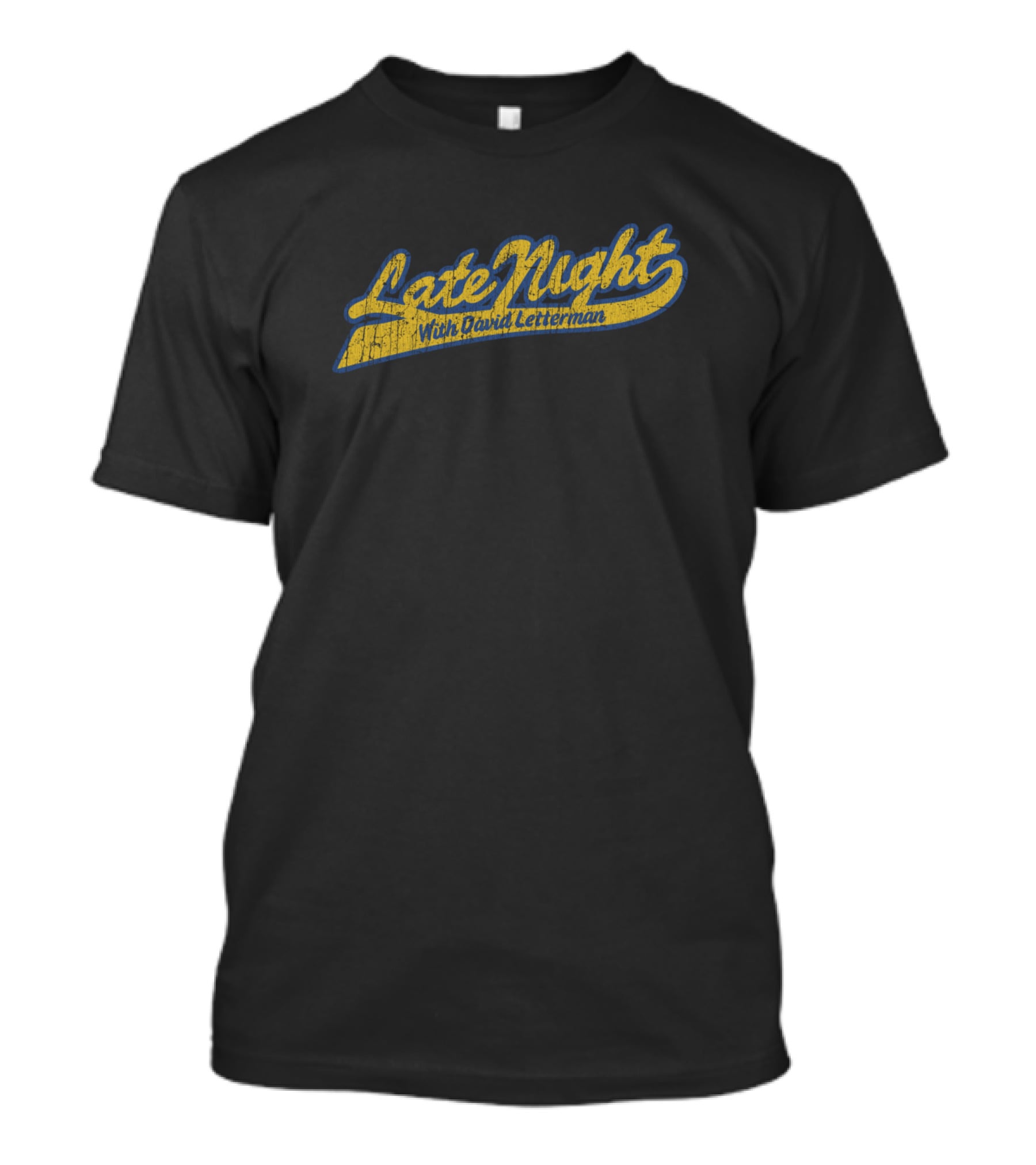 Late Night With David Letterman Yellow Blue Retro T-Shirt