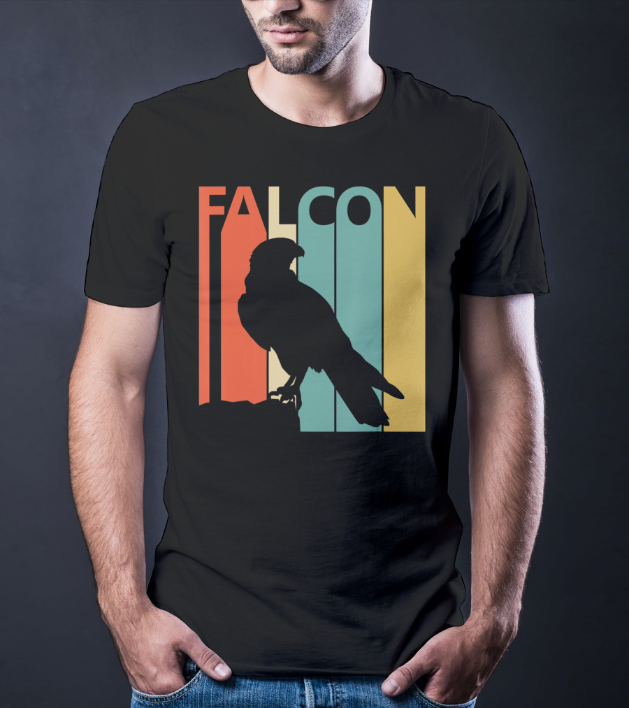 FALCON Safari Zoo Animal Silhouette Retro Stripes T-Shirt