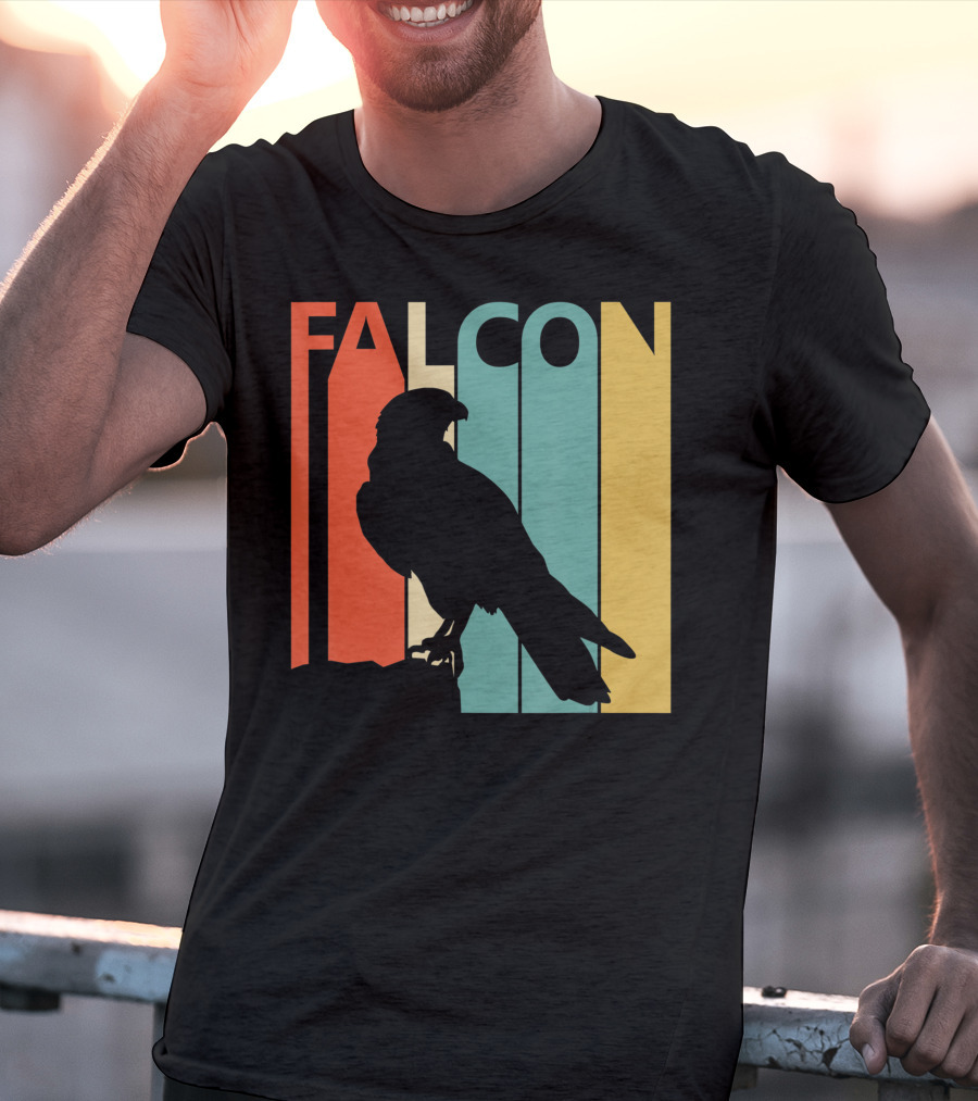 FALCON Safari Zoo Animal Silhouette Retro Stripes T-Shirt